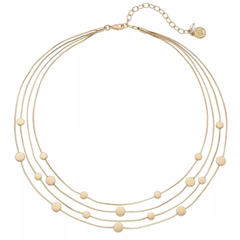 Napier Gold Medallion Multi-Strand Layered Necklace